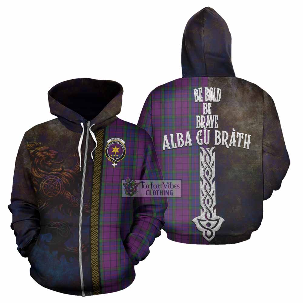 Tartan Vibes Clothing Wardlaw Tartan Family Crest Hoodie Alba Gu Brath Be Brave Lion Ancient Style
