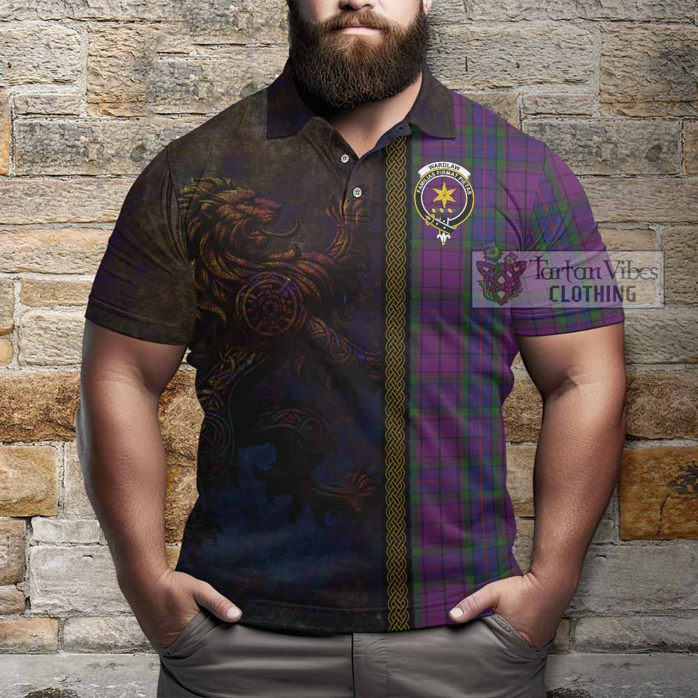 Tartan Vibes Clothing Wardlaw Tartan Family Crest Polo Shirt Alba Gu Brath Be Brave Lion Ancient Style