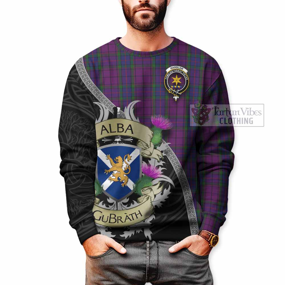Tartan Vibes Clothing Wardlaw Tartan Family Crest Sweatshirt Lion Rampant Royal Thistle Shield Celtic Inspired