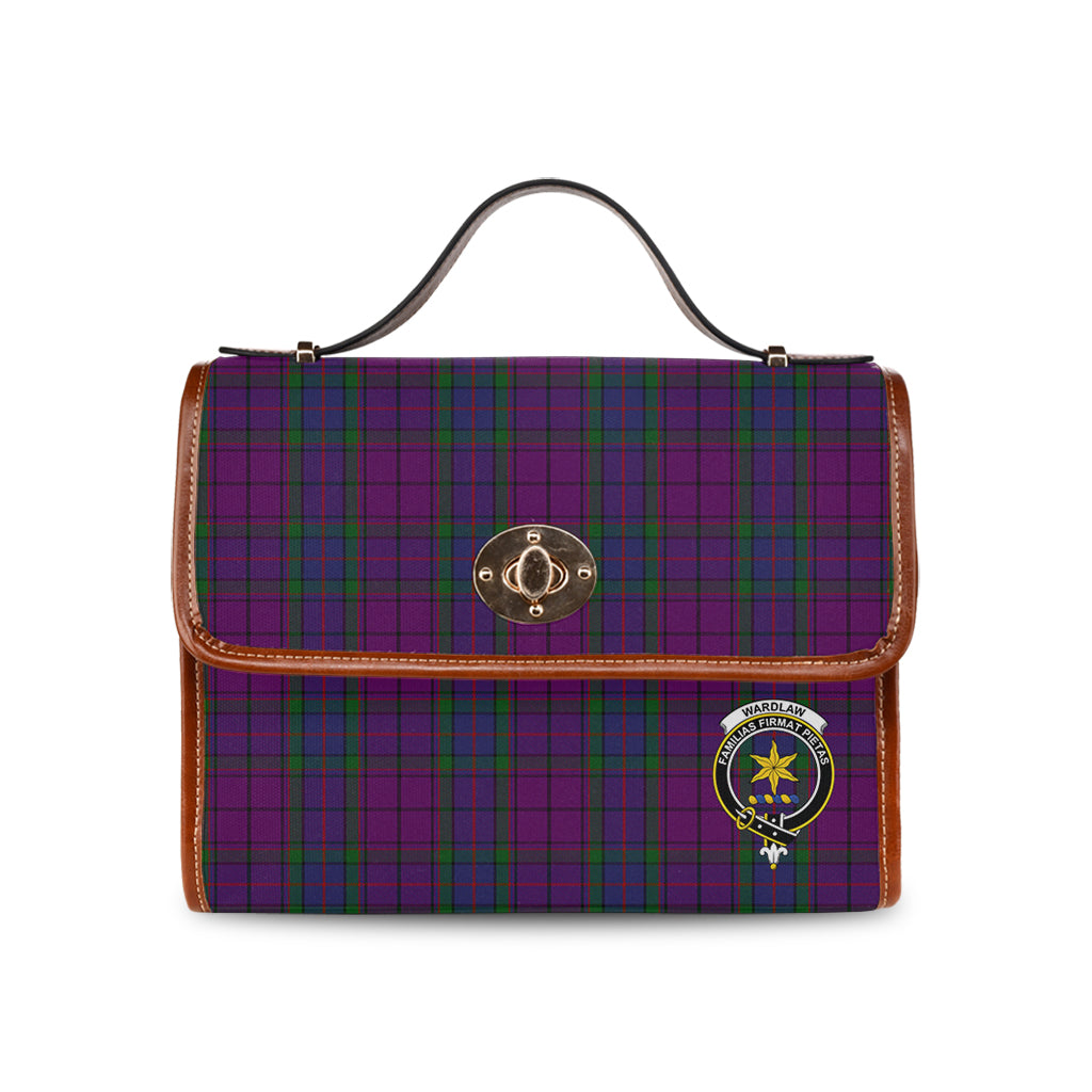 wardlaw-tartan-leather-strap-waterproof-canvas-bag-with-family-crest