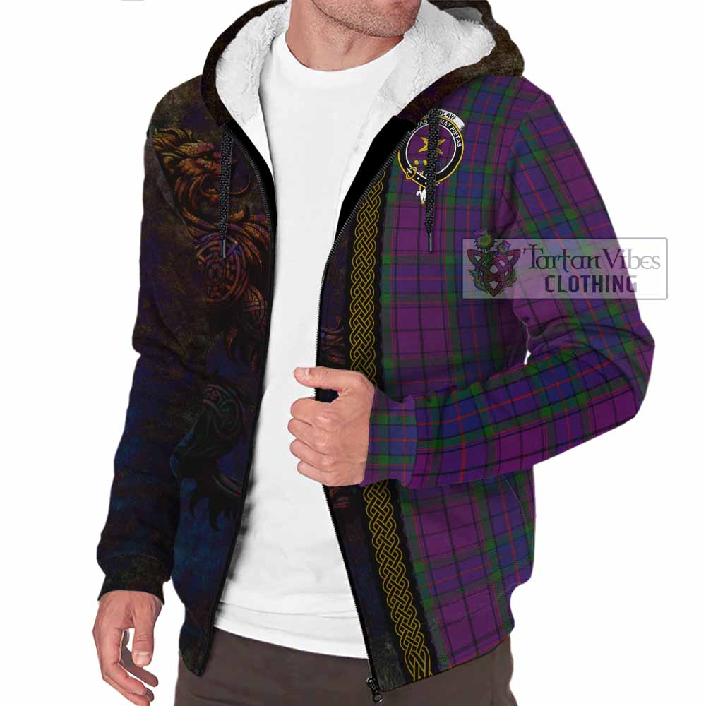 Tartan Vibes Clothing Wardlaw Tartan Family Crest Sherpa Hoodie Alba Gu Brath Be Brave Lion Ancient Style