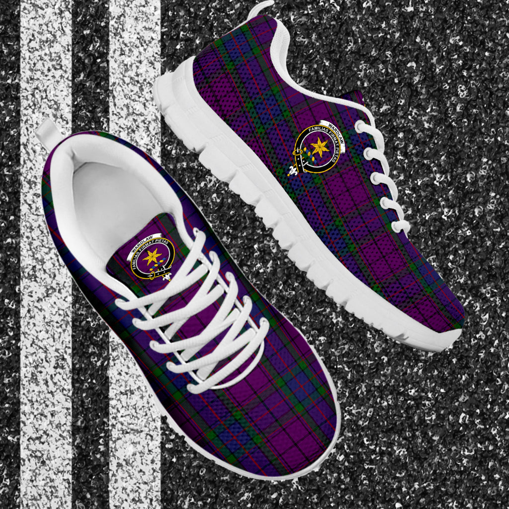 Wardlaw Tartan Sneakers with Family Crest - Tartan Vibes Clothing