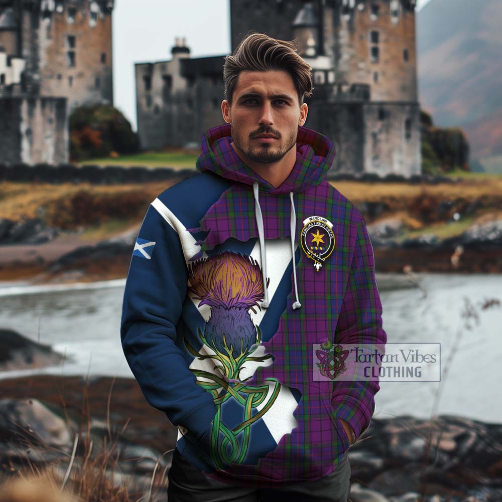 Tartan Vibes Clothing Wardlaw Tartan Family Crest Cotton Hoodie Scottish Thistle Celtic Inspired