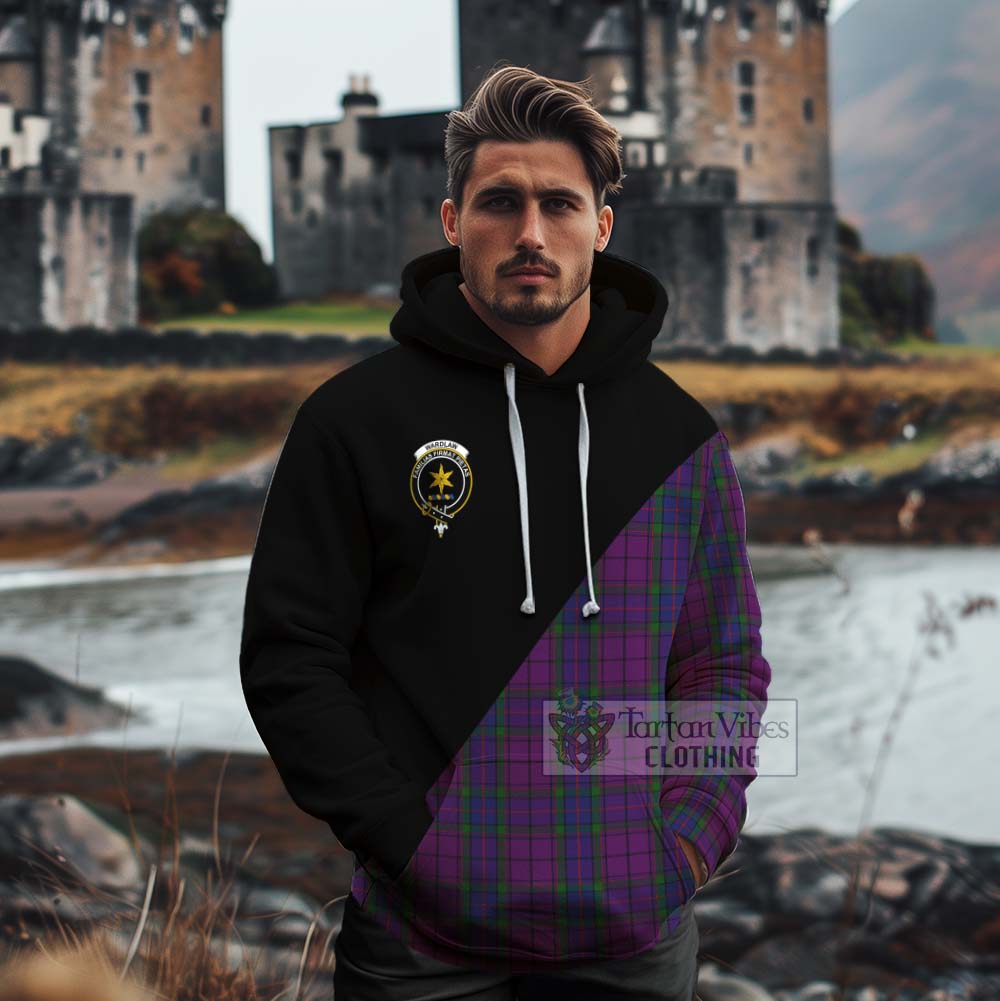 Tartan Vibes Clothing Wardlaw Tartan Cotton Hoodie with Family Crest and Military Logo Style