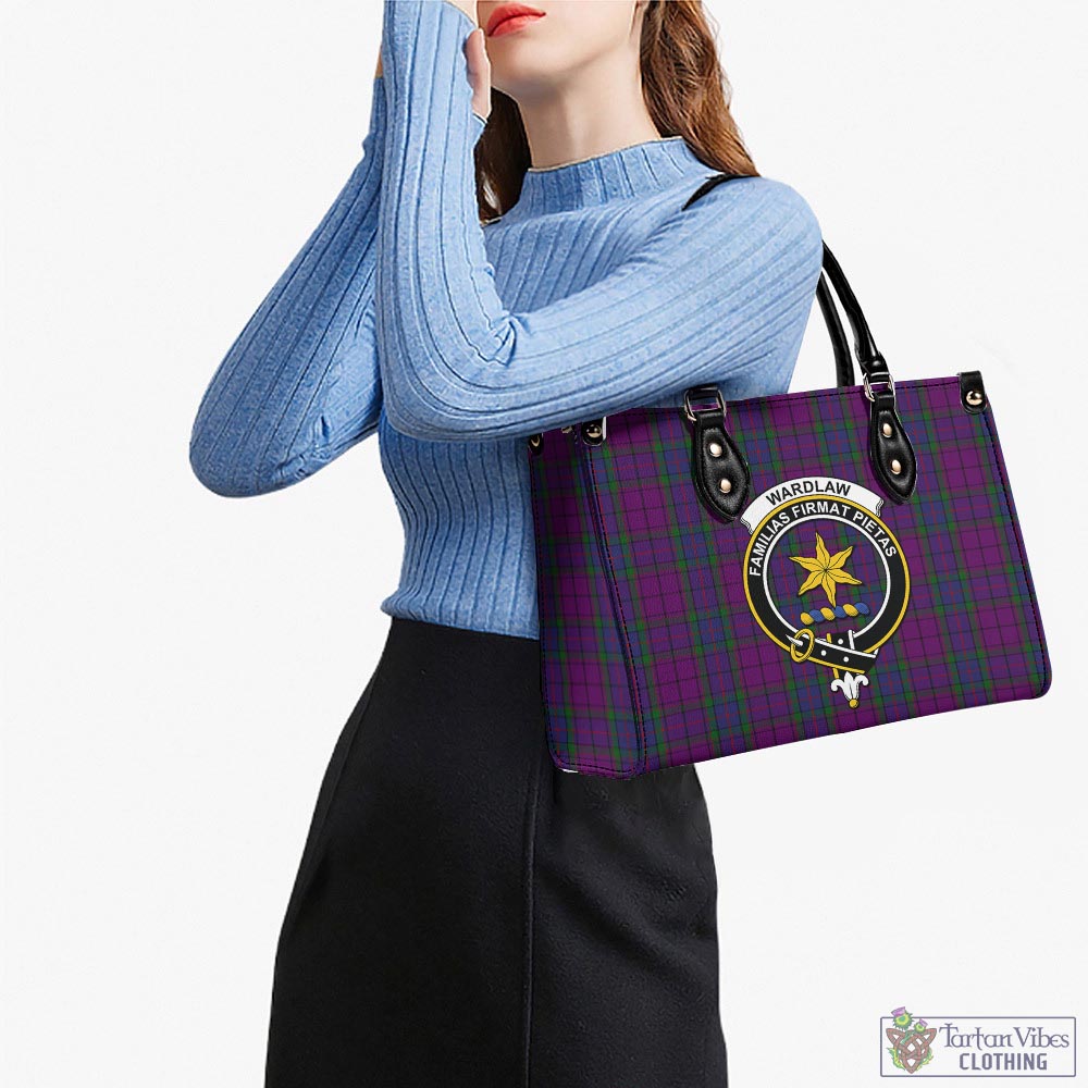 Tartan Vibes Clothing Wardlaw Tartan Luxury Leather Handbags with Family Crest
