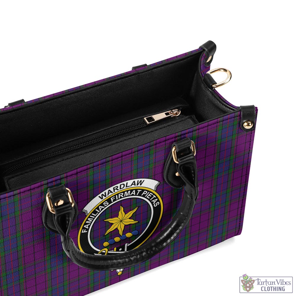 Tartan Vibes Clothing Wardlaw Tartan Luxury Leather Handbags with Family Crest