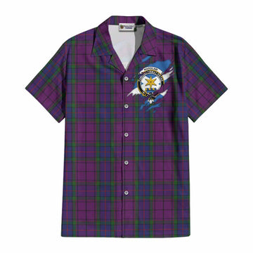 Wardlaw Clan Crest In Me Tartan Cotton Hawaiian Shirt Scotland Flag Style
