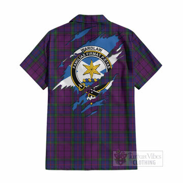 Wardlaw Clan Crest In Me Tartan Cotton Hawaiian Shirt Scotland Flag Style