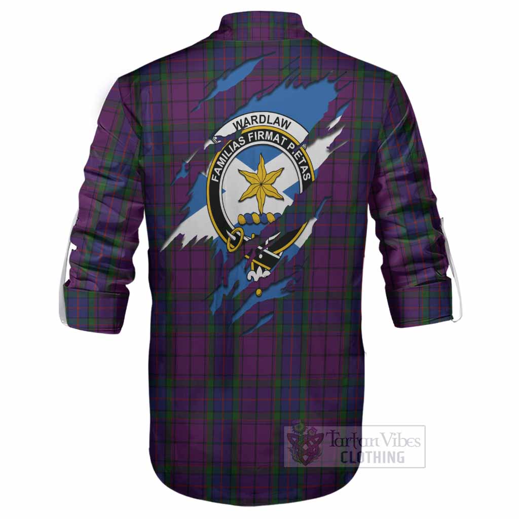 Wardlaw Clan Crest In Me Tartan Ghillie Shirt Scotland Flag Style