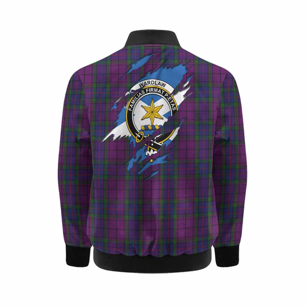 Wardlaw Clan Crest In Me Tartan Kid Bomber Jacket Scotland Flag Style