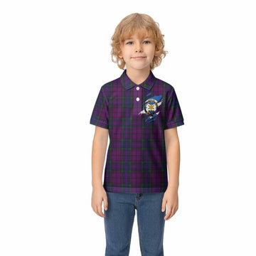 Wardlaw Clan Crest In Me Tartan Kid Polo Shirt Scotland Flag Style