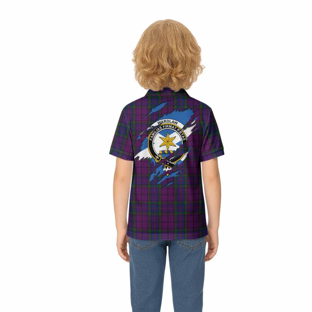 Wardlaw Clan Crest In Me Tartan Kid Polo Shirt Scotland Flag Style