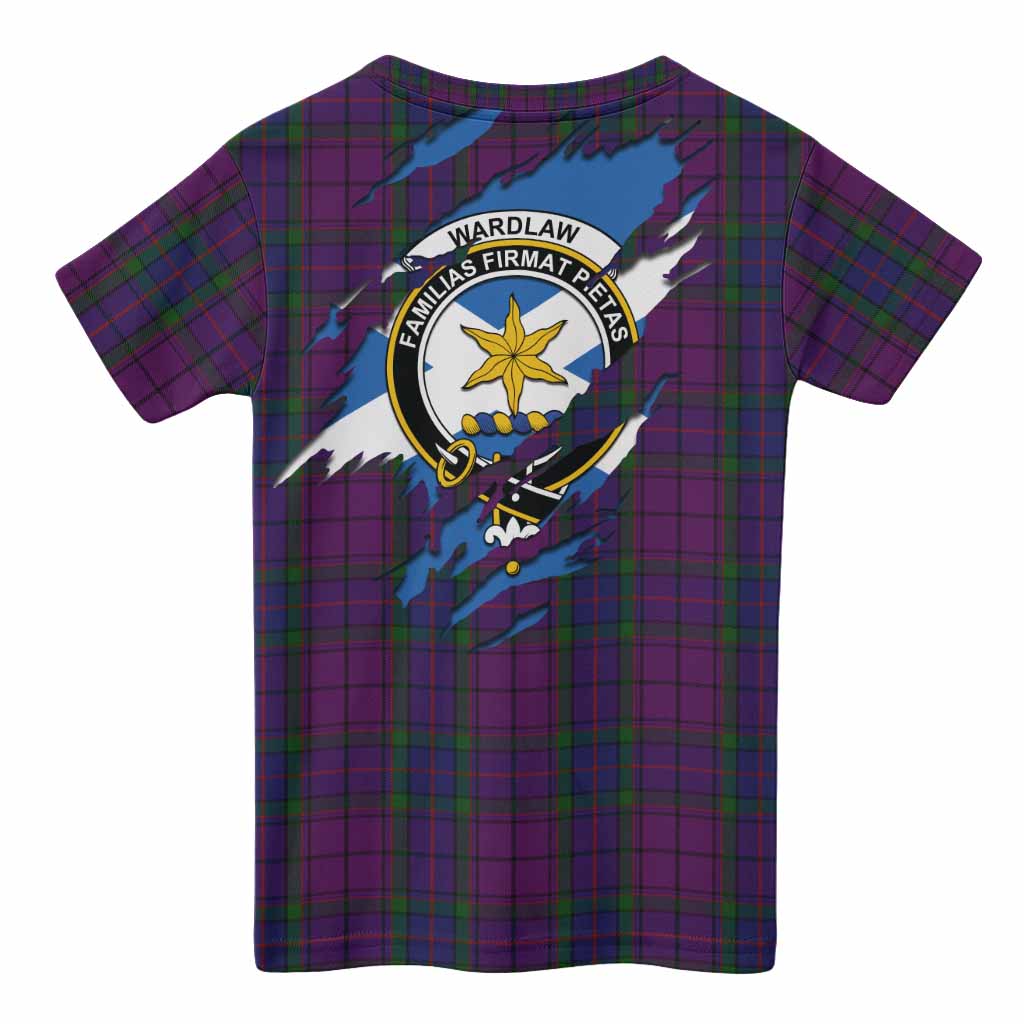 Wardlaw Clan Crest In Me Tartan Kid T-shirt Scotland Flag Style