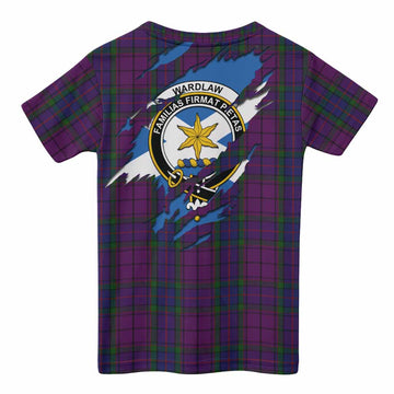 Wardlaw Clan Crest In Me Tartan Kid T-shirt Scotland Flag Style