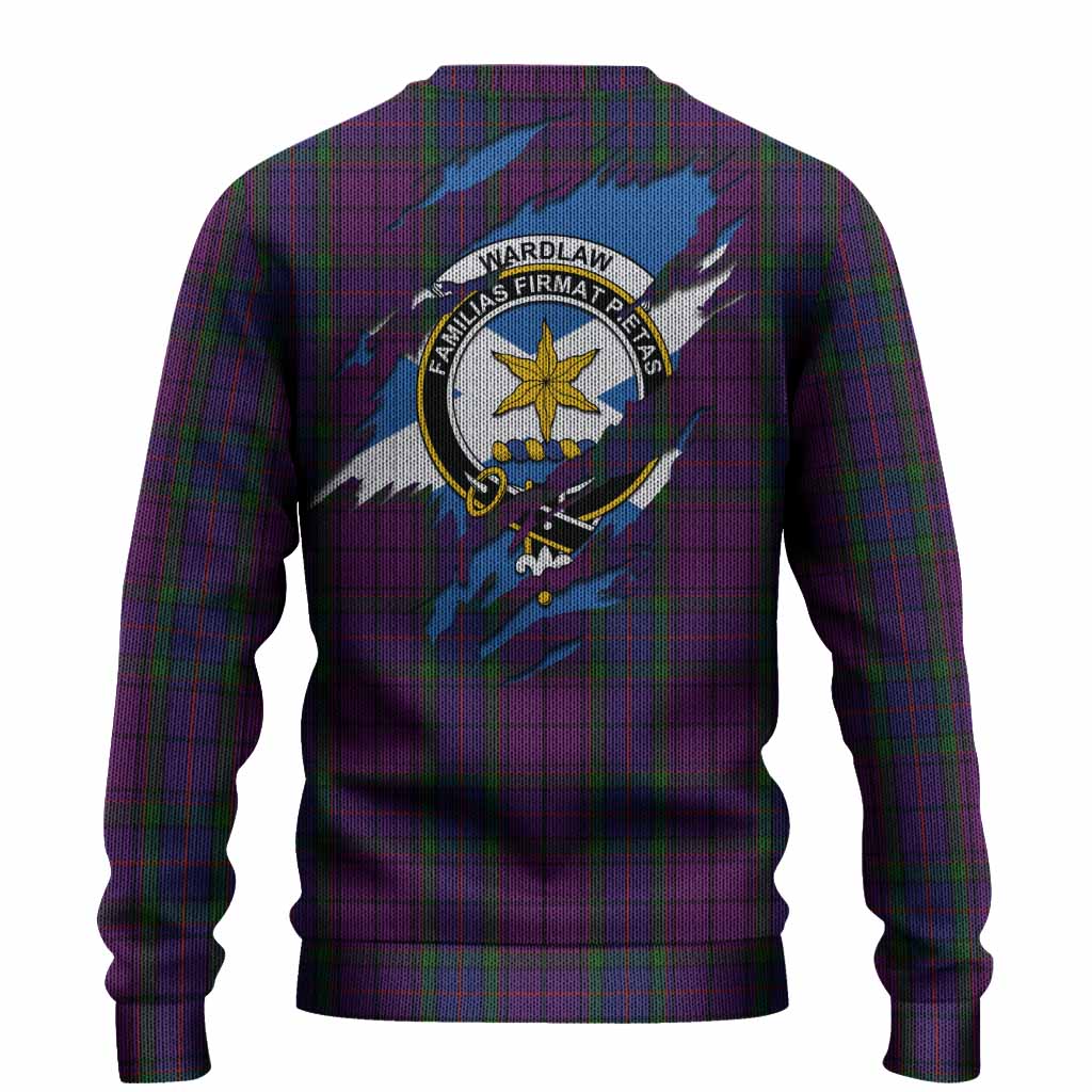 Wardlaw Clan Crest In Me Tartan Knitted Sweater Scotland Flag Style