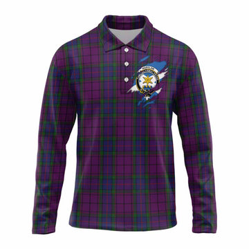 Wardlaw Clan Crest In Me Tartan Long Sleeve Polo Shirt Scotland Flag Style