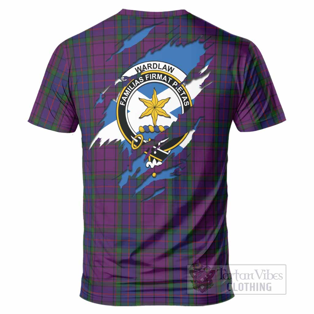 Wardlaw Clan Crest In Me Tartan T-Shirt Scotland Flag Style