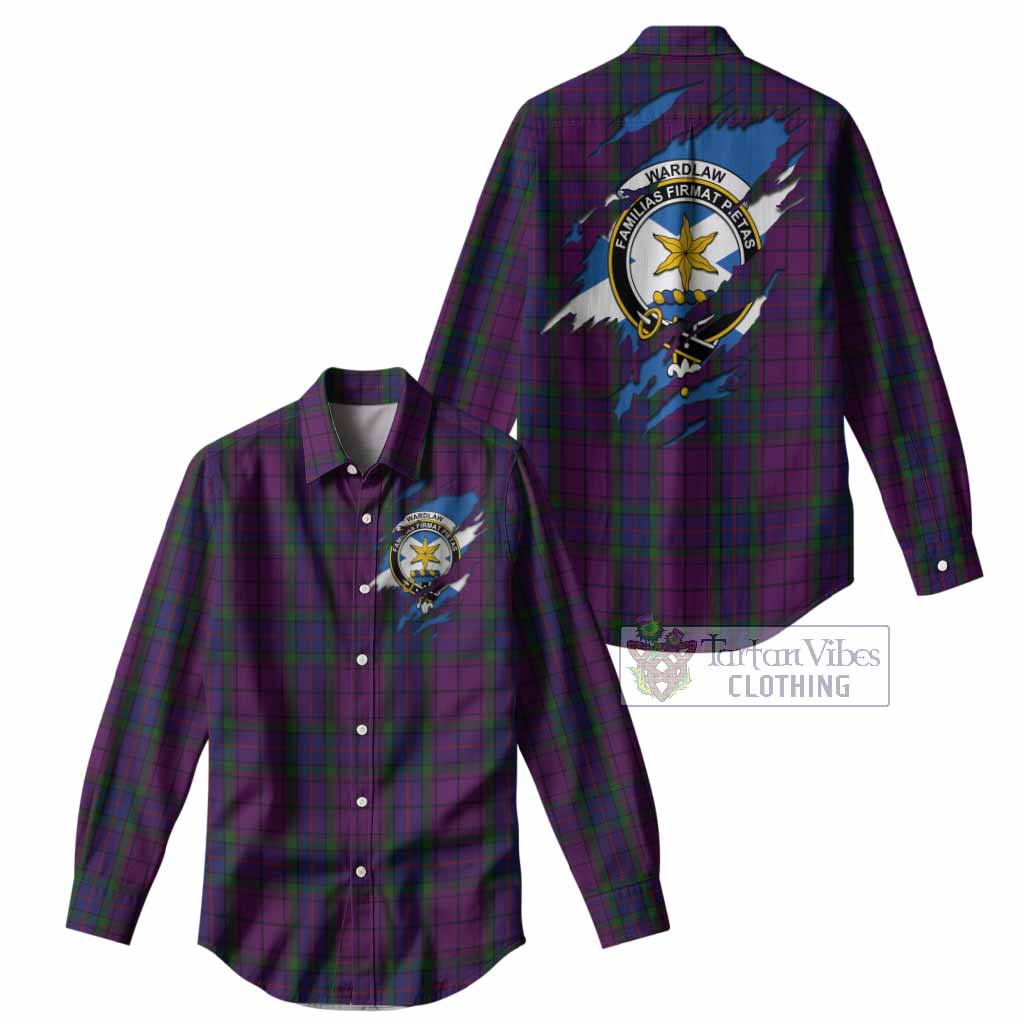 Wardlaw Clan Crest In Me Tartan Women Casual Shirt Scotland Flag Style