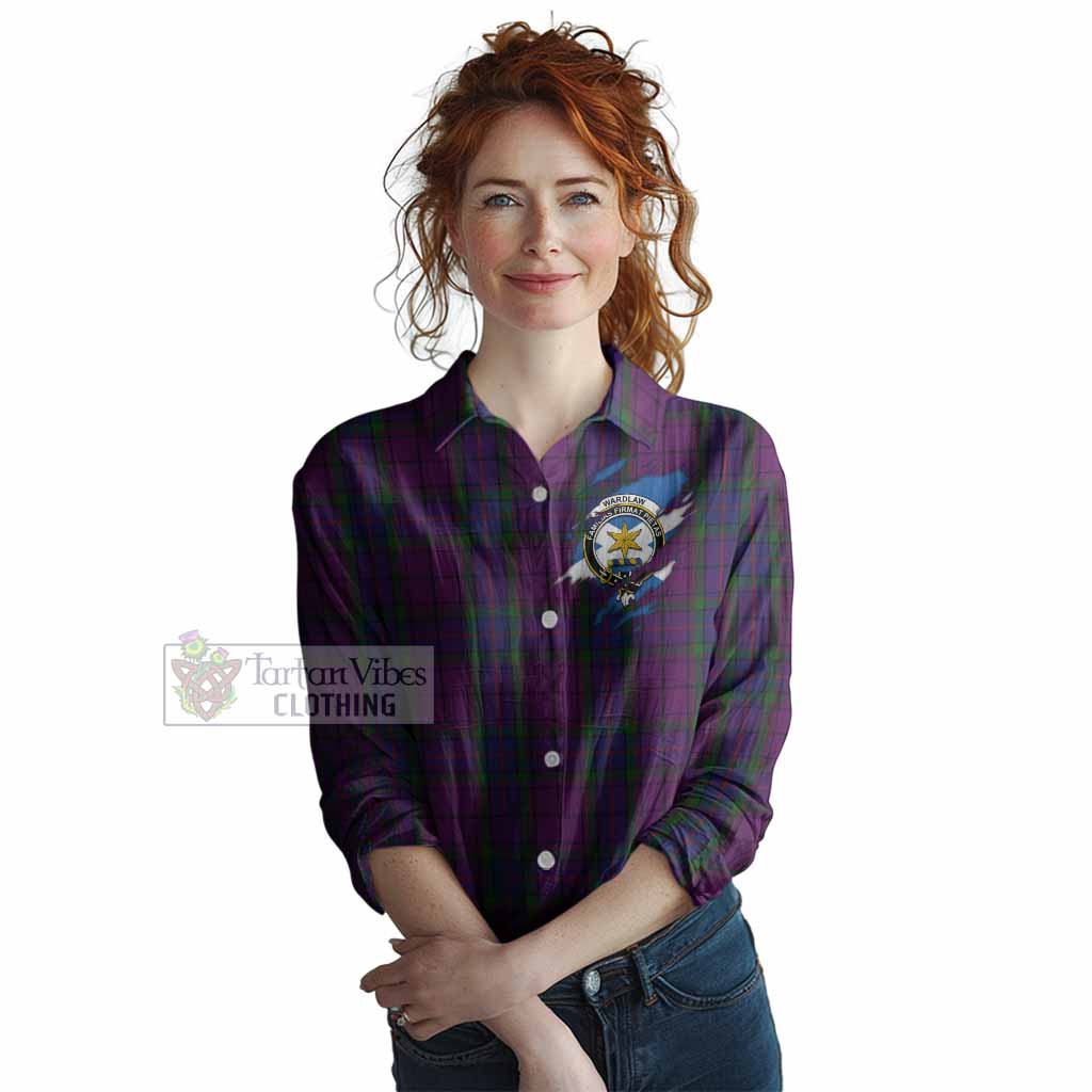 Wardlaw Clan Crest In Me Tartan Women Casual Shirt Scotland Flag Style