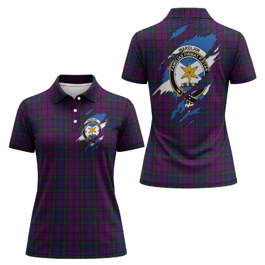 Wardlaw Clan Crest In Me Tartan Women Polo Shirt Scotland Flag Style