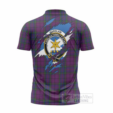 Wardlaw Clan Crest In Me Tartan Zipper Polo Shirt Scotland Flag Style