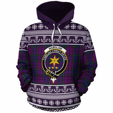 Wardlaw Clan Tartan Christmas Cotton Hoodie with Family Crest