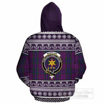 Wardlaw Clan Tartan Christmas Cotton Hoodie with Family Crest