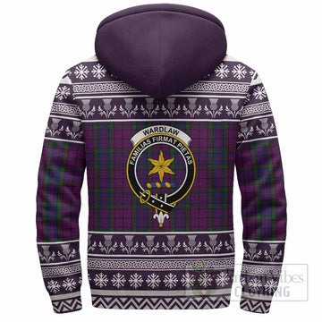 Wardlaw Clan Tartan Christmas Fleece Hoodie with Family Crest