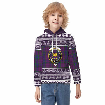 Wardlaw Clan Tartan Christmas Kid Hoodie with Family Crest