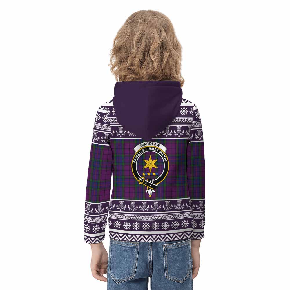 Wardlaw Clan Tartan Christmas Kid Hoodie with Family Crest - Tartan Vibes Clothing