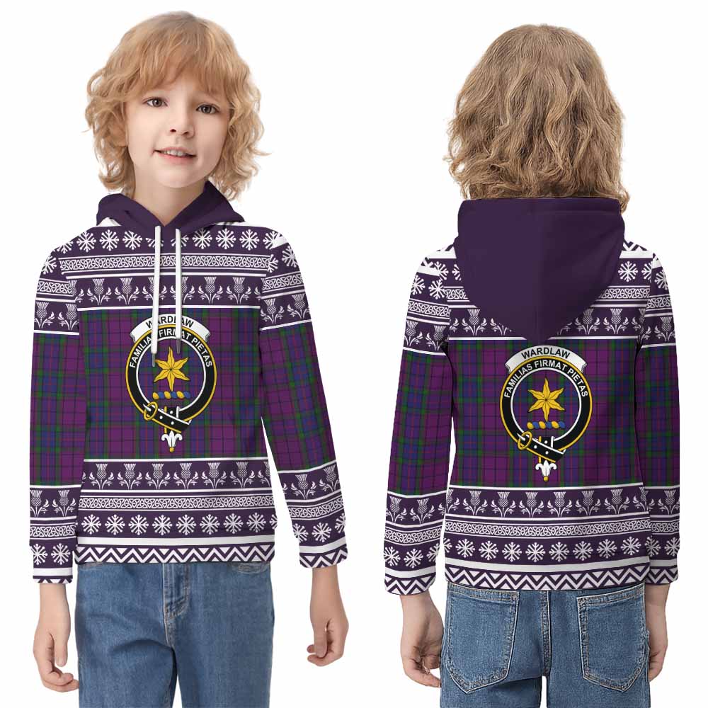 Wardlaw Clan Tartan Christmas Kid Hoodie with Family Crest - Tartan Vibes Clothing