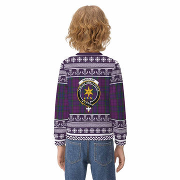 Wardlaw Clan Tartan Christmas Kid Ugly Sweatshirt with Family Crest