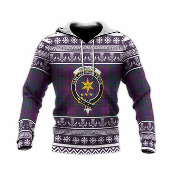 Wardlaw Clan Tartan Christmas Knitted Hoodie with Family Crest