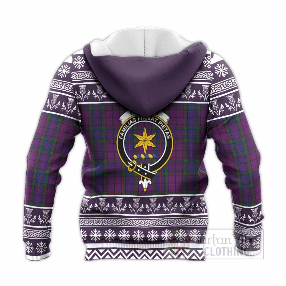Wardlaw Clan Tartan Christmas Knitted Hoodie with Family Crest - Tartan Vibes Clothing