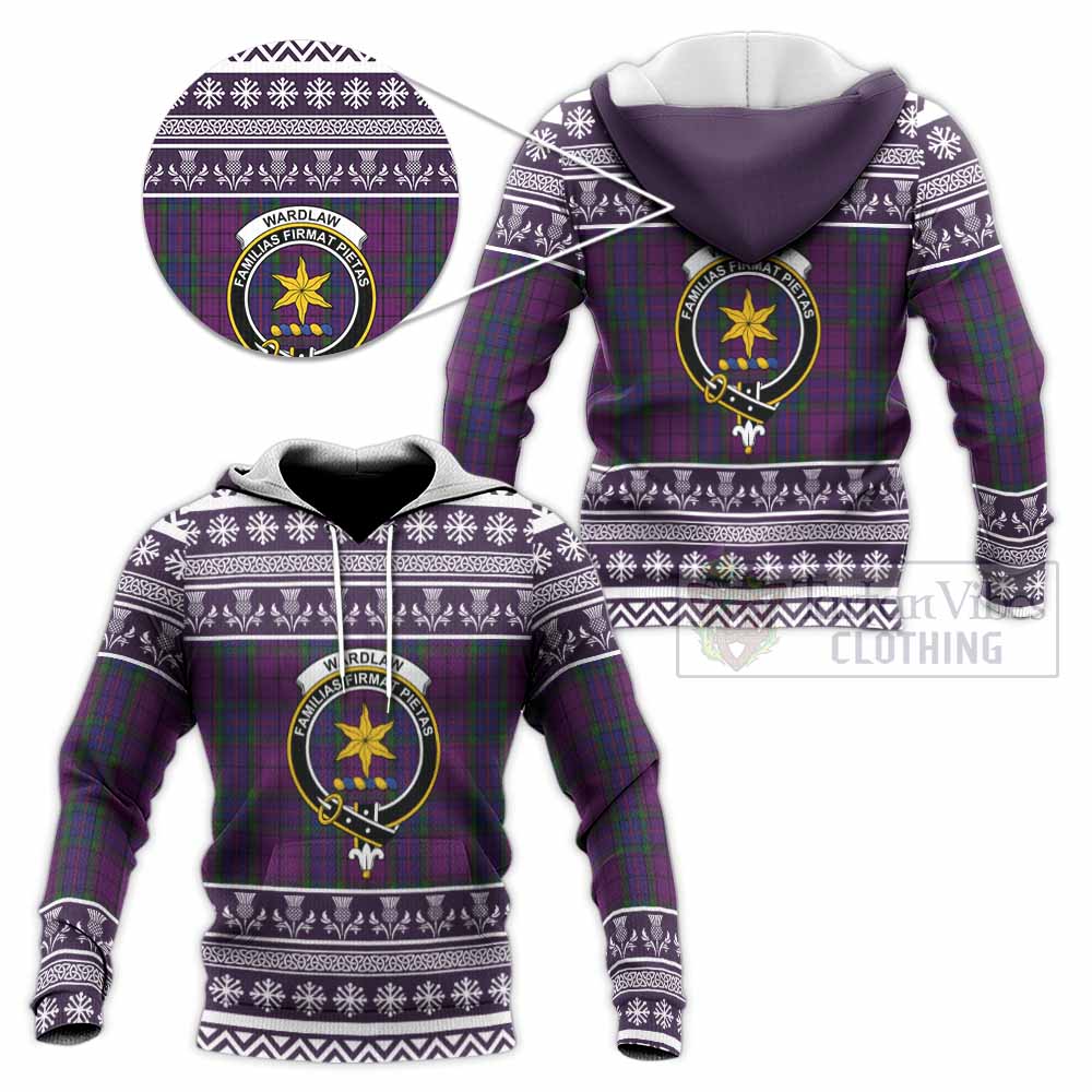Wardlaw Clan Tartan Christmas Knitted Hoodie with Family Crest - Tartan Vibes Clothing