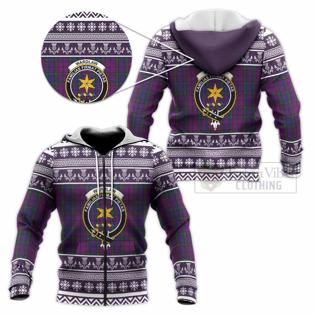 Wardlaw Clan Tartan Christmas Knitted Hoodie with Family Crest - Tartan Vibes Clothing