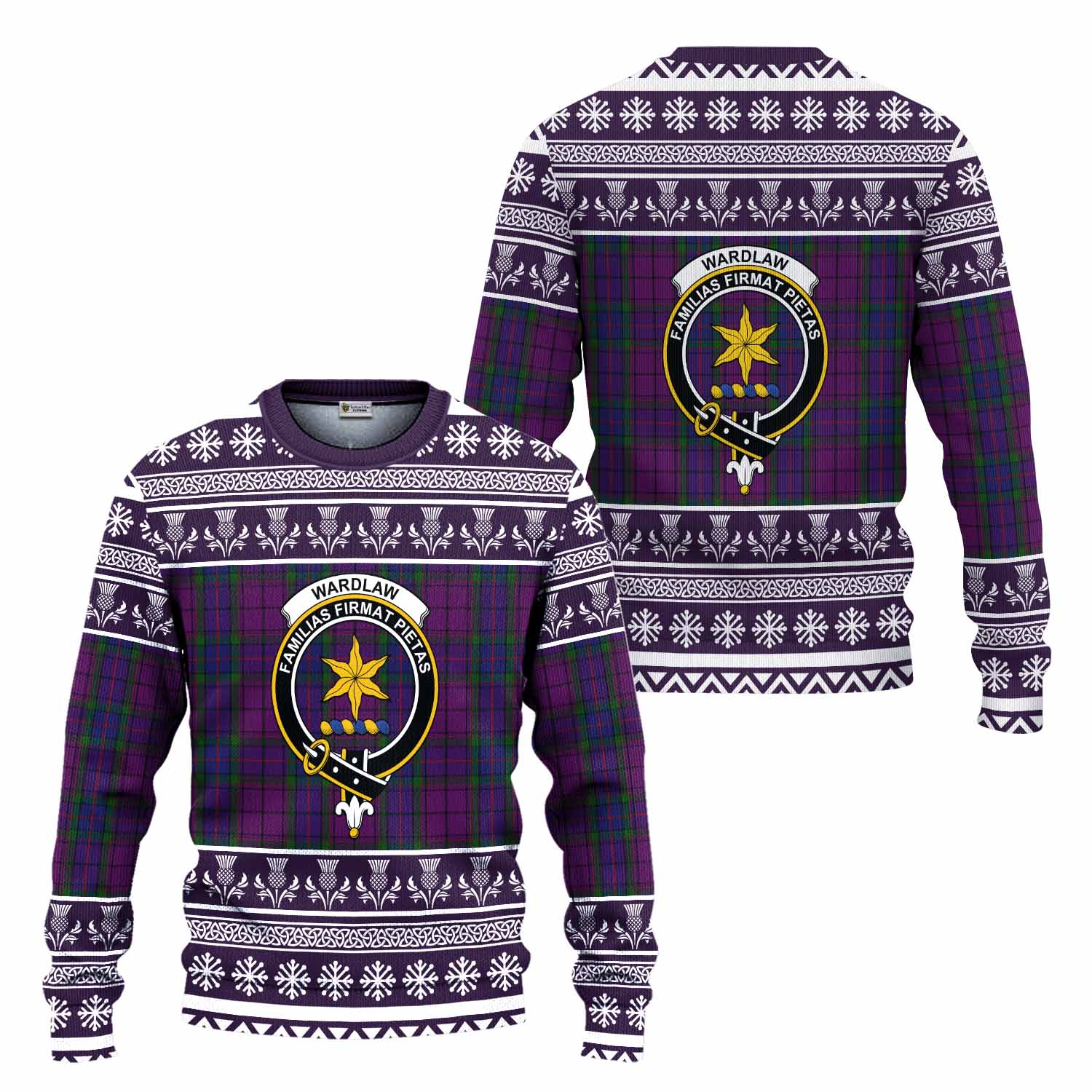 Wardlaw Clan Tartan Christmas Ugly Sweater with Family Crest - Tartan Vibes Clothing
