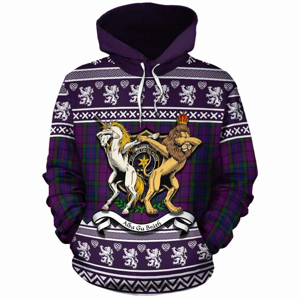 Wardlaw Clan Tartan Crest Christmas Cotton Hoodie Coat of Arms Funny Style - Tartan Vibes Clothing