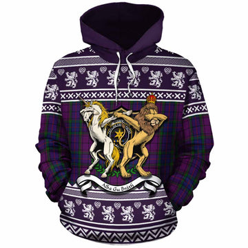 Wardlaw Clan Tartan Crest Christmas Cotton Hoodie Coat of Arms Funny Style - Tartan Vibes Clothing