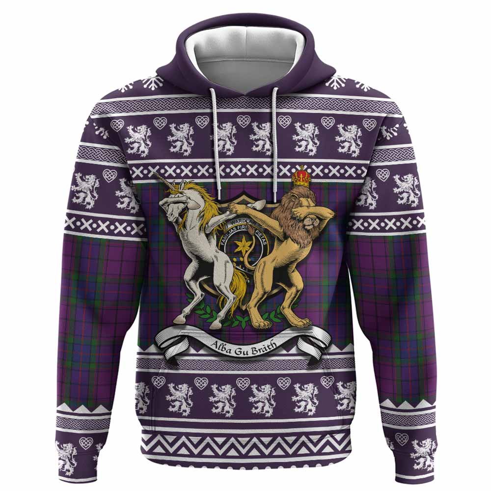 Wardlaw Clan Tartan Crest Christmas Hoodie Coat of Arms Funny Style - Tartan Vibes Clothing