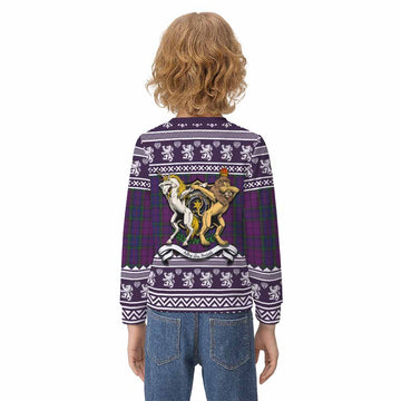 Wardlaw Clan Tartan Crest Christmas Kid Ugly Sweatshirt Coat of Arms Funny Style - Tartan Vibes Clothing