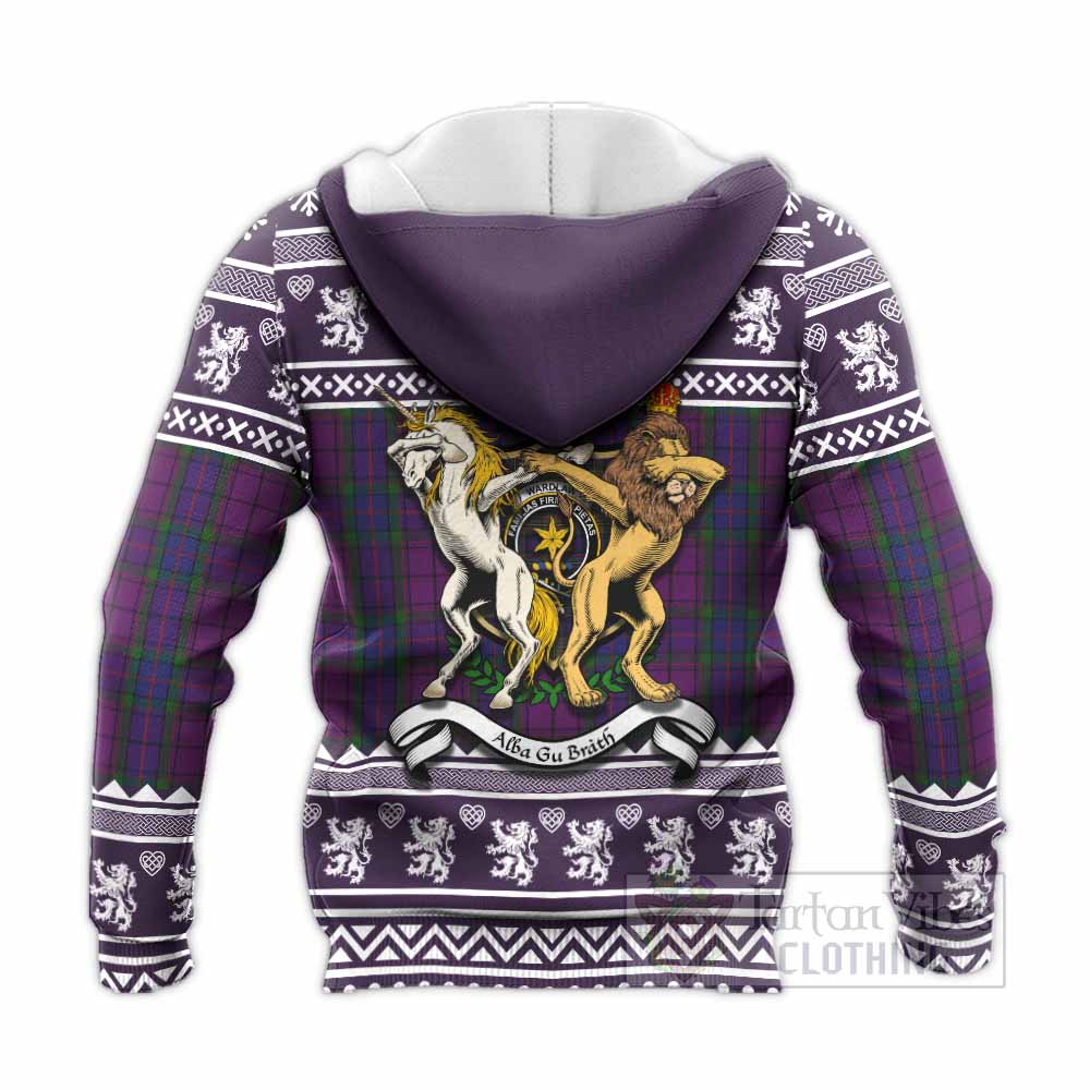 Wardlaw Clan Tartan Crest Christmas Knitted Hoodie Coat of Arms Funny Style - Tartan Vibes Clothing