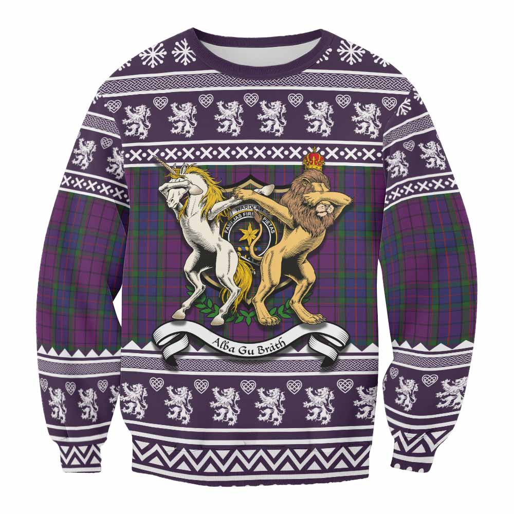 Wardlaw Clan Tartan Crest Christmas Sweatshirt Coat of Arms Funny Style - Tartan Vibes Clothing