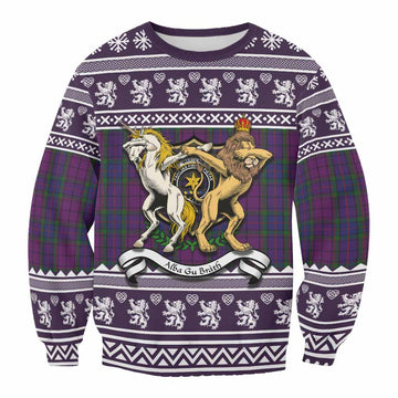 Wardlaw Clan Tartan Crest Christmas Sweatshirt Coat of Arms Funny Style