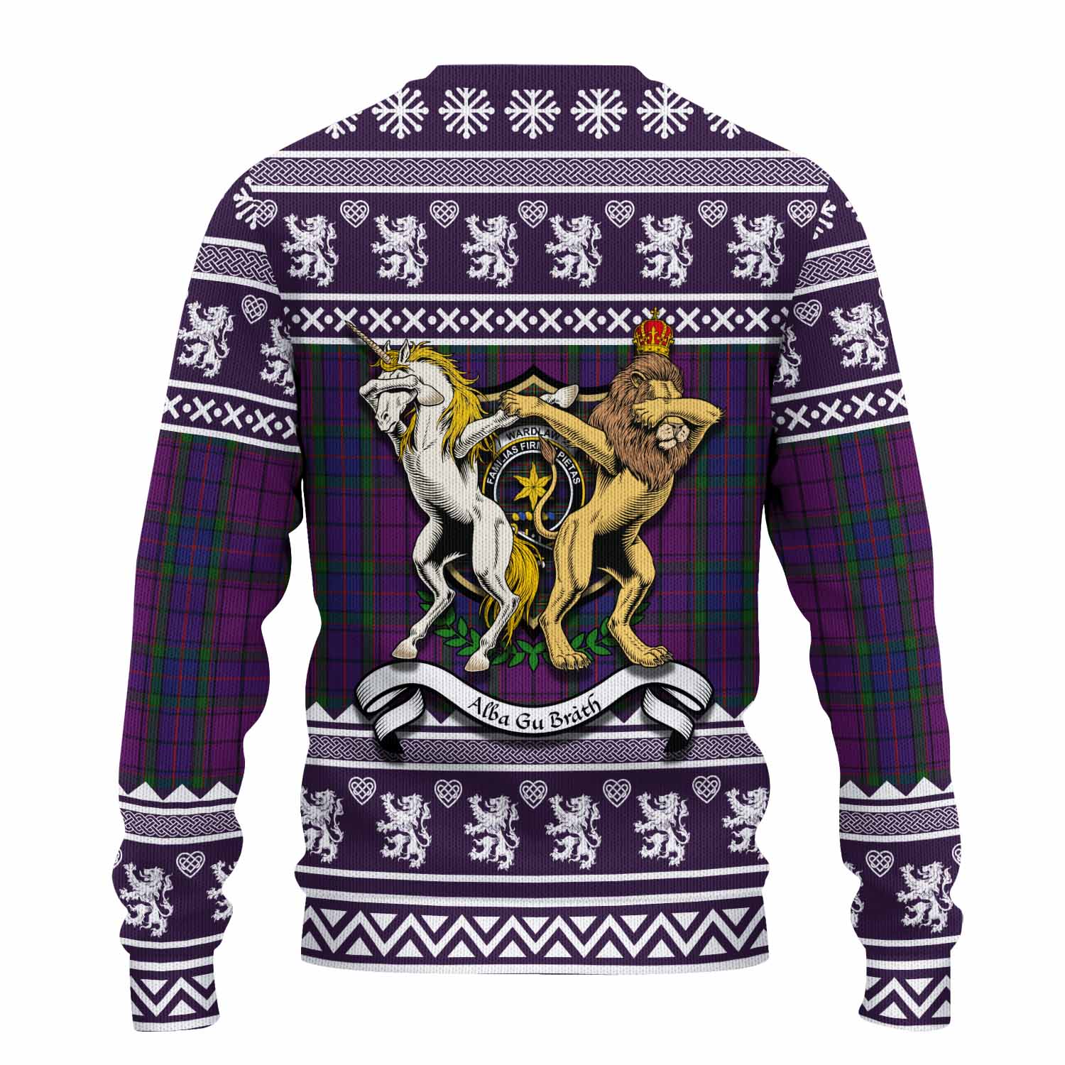 Wardlaw Clan Tartan Crest Christmas Ugly Sweater Coat of Arms Funny Style - Tartan Vibes Clothing