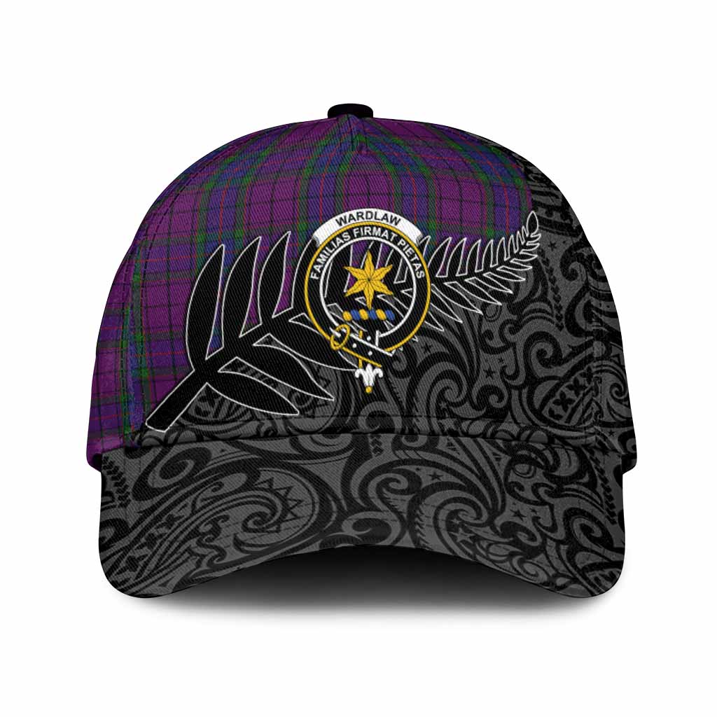 Wardlaw Crest Tartan Classic Cap with New Zealand Silver Fern Half Style