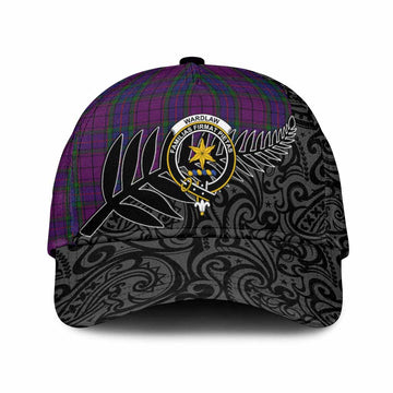 Wardlaw Crest Tartan Classic Cap with New Zealand Silver Fern Half Style