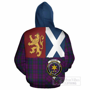 Wardlaw Crest Tartan Cotton Hoodie with Lion Rampant Saltire Style - Tartan Vibes Clothing