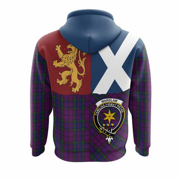 Wardlaw Crest Tartan Hoodie with Lion Rampant Saltire Style