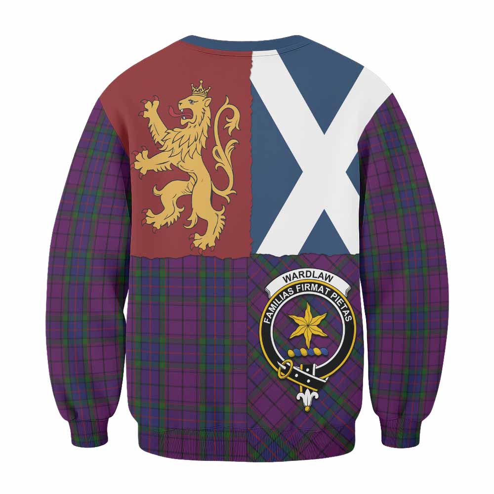 Wardlaw Crest Tartan Sweatshirt with Lion Rampant Saltire Style